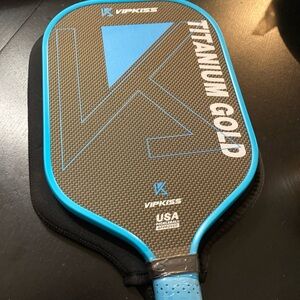 Kiss Titanium Gold Pickleball Paddle - Blue and Black